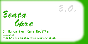 beata opre business card